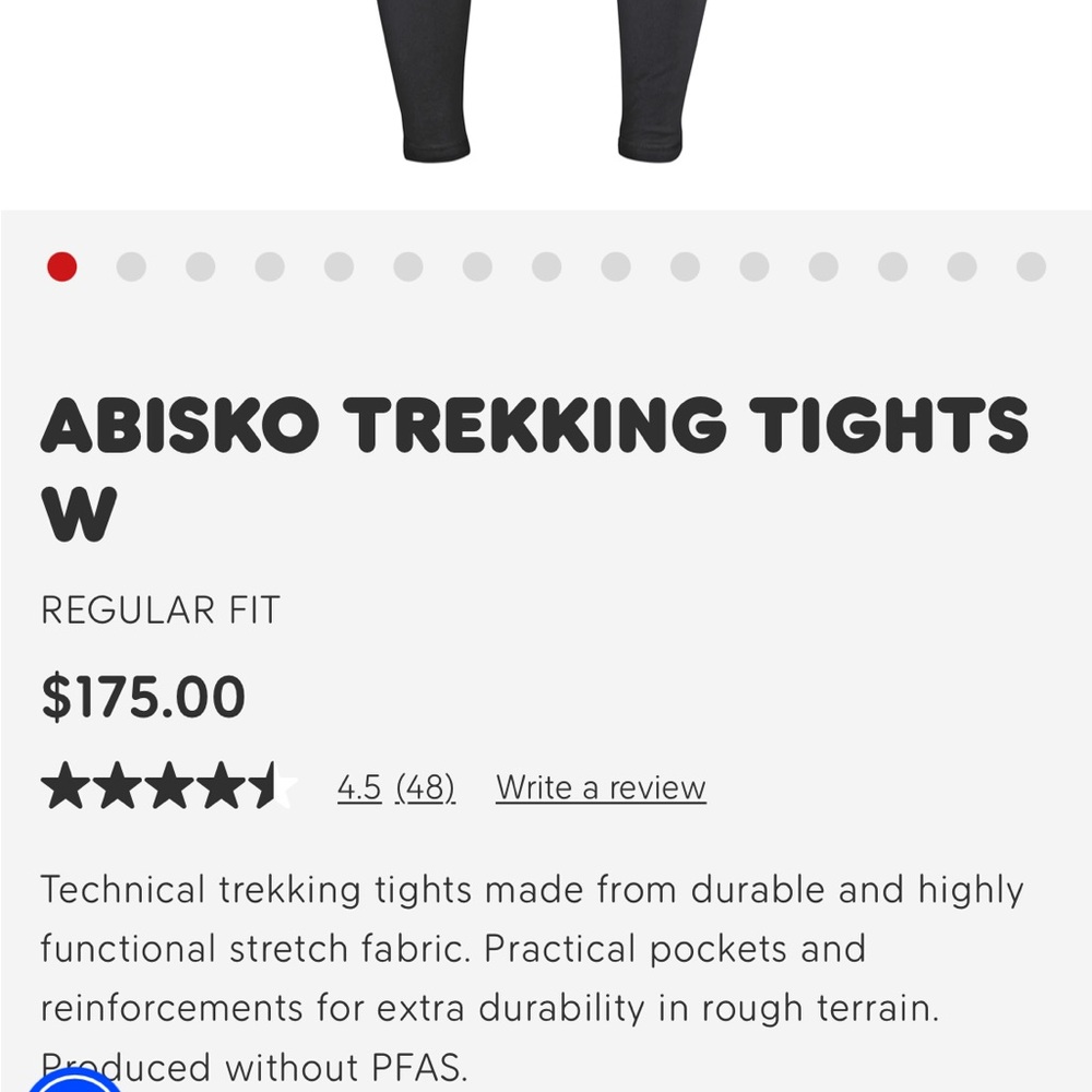 black xs ABISKO TREKKING TIGHTS W fjallraven - Picture 3 of 3